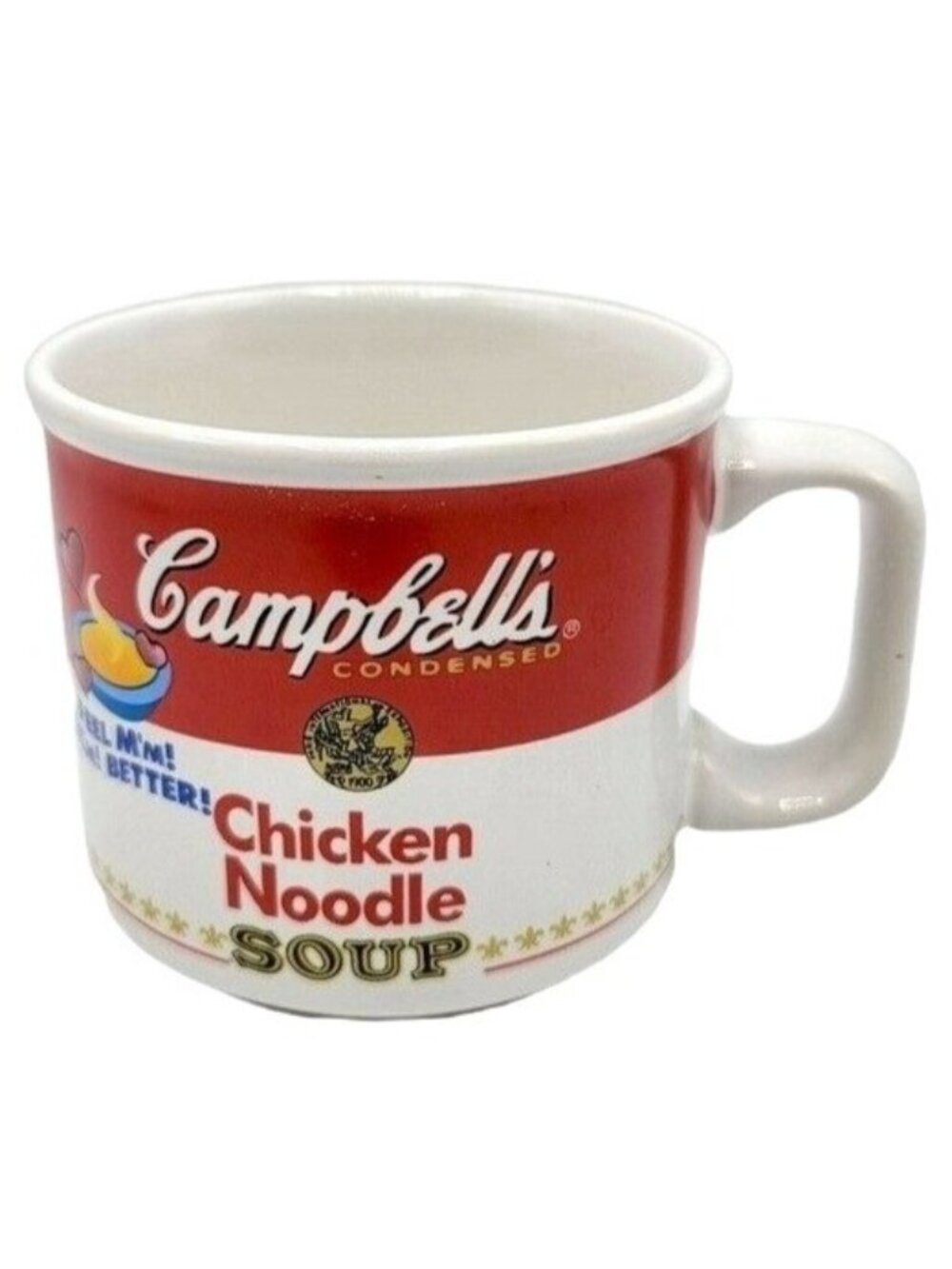 Campbell's Chicken Noodle Soup Co Mug Red White Advertise Westwood Vintage 1997